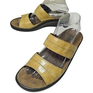Mephisto Mobils Uluria 39 US8 Wedge Slide MustardYellow Pebbled leather Portugal